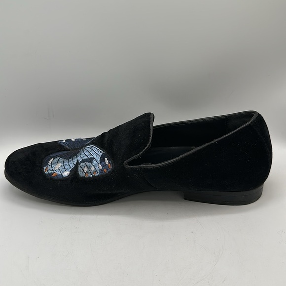 Aldo men’s Chaoswen embroidered butterfly black velvety slip-on shoes, size 7.5 main image 4